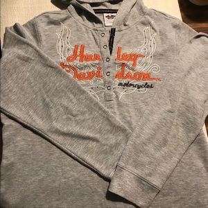 Harley Davidson women’s gray pullover hoodie 1X